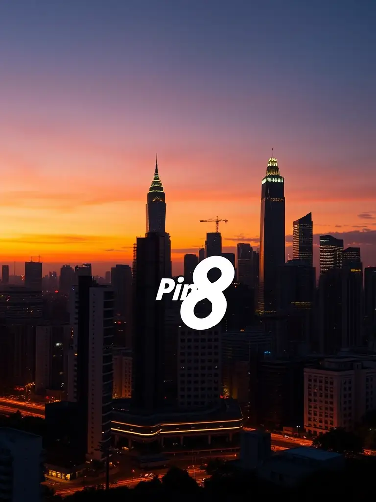An image of the Metro Manila skyline at dusk, with the Pin8 logo subtly integrated, representing the company's local presence and commitment to the community.